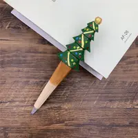 JX80 kırtasiye okul kaynağı el oyma boyalı ahşap noel hediyesi tükenmez kalem