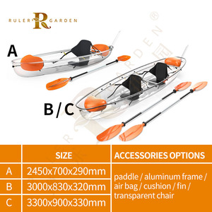 <span class=keywords><strong>Kayak</strong></span> transparent pour 2 personnes en polycarbonate, canoë, bateau <span class=keywords><strong>de</strong></span> pêche en <span class=keywords><strong>mer</strong></span>, bateau <span class=keywords><strong>à</strong></span> la dérive, bateau <span class=keywords><strong>à</strong></span> rames manuel, bateau <span class=keywords><strong>de</strong></span> plaisance - Product Image 2