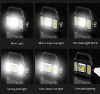 Lampe torche à main extérieure super lumineuse Usb Rechargeable Cob main lampe de secours lampe LED lampe de poche solaire multifonctionnelle