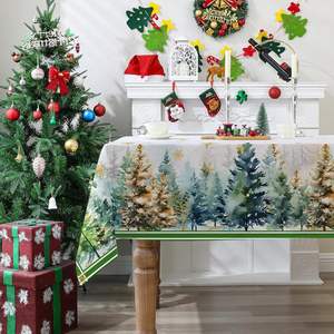 Mantel con Diseño de Árbol de Navidad, Venta al por Mayor de Fábrica China, para Decoración de Cocina, Hogar, Fiestas, Rectangular, Tema Navideño - Product Image 4