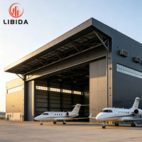 Hangar de Acero Galvanizado de Gran Envergadura Personalizado, Hangar de Almacenamiento de Aviones de Metal Prediseñado, Estructura de Acero para Construcción de Hangares