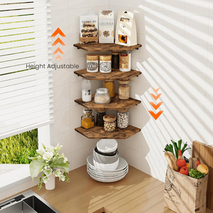 Étagère d'angle murale Nu-Deco MH26059, ensemble de 4 étagères flottantes avec trou pour câble, boîte à câbles, étagères suspendues en bois pour salle de bain et chambre à coucher - Product Image 6