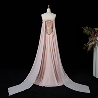Robe de soirée élégante pour femme Lsz532, coupe trapèze, avec manches cape, perles brodées, robes de soirée pour l'Arabie Saoudite et Dubaï, Jancember