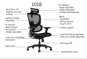 Silla de oficina ergonómica de malla de respaldo alto de lujo de nuevo diseño moderno para muebles comerciales de muestra gratis ejecutivos - Product Image 4