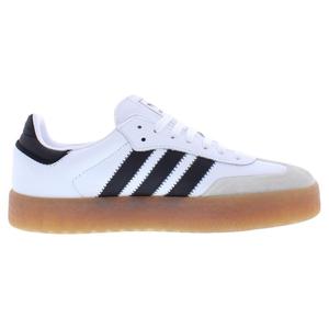 Chaussures Adidas Samba en cuir pour femmes, blanc, noir, or métallisé, style basketball - Product Image 2