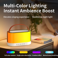 Mini haut-parleur karaoké BT 5.1 avec poignée et 2 micros, lumière colorée, 5W, double haut-parleur 2.5'', portable, sans fil, système Android, Cloud Song