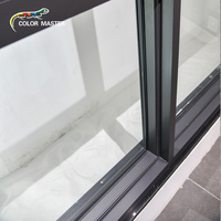 Ventanas Corredizas de Aluminio de 3 Vías con Mosquitera de Acero Inoxidable, Diseño Moderno para Sala de Estar, Cocina y Baño