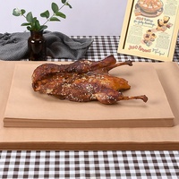 Papier Kraft Recyclable Personnalisé 50 g/m² de Qualité Alimentaire, Absorbant l'Huile, pour Emballage et Revêtement de Plateau de Barbecue pour Canard Rôti, Poulet et Viande