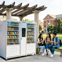Distributeur automatique de snacks et de boissons, à monnayeur, commercial, en métal, avec accepteur de billets, OEM/ODM