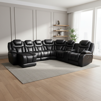 Wohnzimmer-Möbel-Layout L-förmiges Ecksofa mit Ottoman-Sofagarnitur