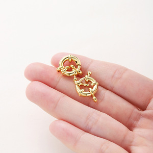 ตัวล็อกเครื่องประดับ ชุบทองแดง 14k 18k ทองคำขาว ขนาดกลาง แบบสปริง สำหรับสร้อยคอ อุปกรณ์ DIY - Product Image 4