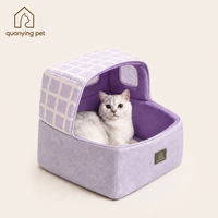 Coussin pour animaux de compagnie en fausse toile de lin moderne et solide pour l'hiver, matelas doux et chaud, housse amovible, écologique, pour chien, chat, petit animal, carton