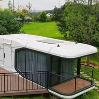 Bâtiment de bureau modulaire préfabriqué extérieur en forme de capsule, conteneur de luxe mobile, design moderne, installation rapide