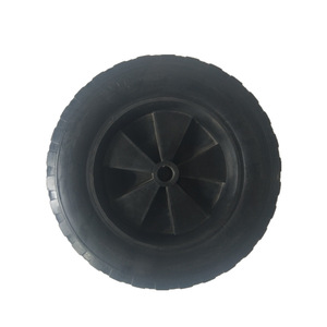 Solid Rubber Caster Wheel 8x1.75 Inch Firm Tread <b>For</b> Industrial <b>Tool</b> And Luggage <b>Carts</b> - Product Image 1