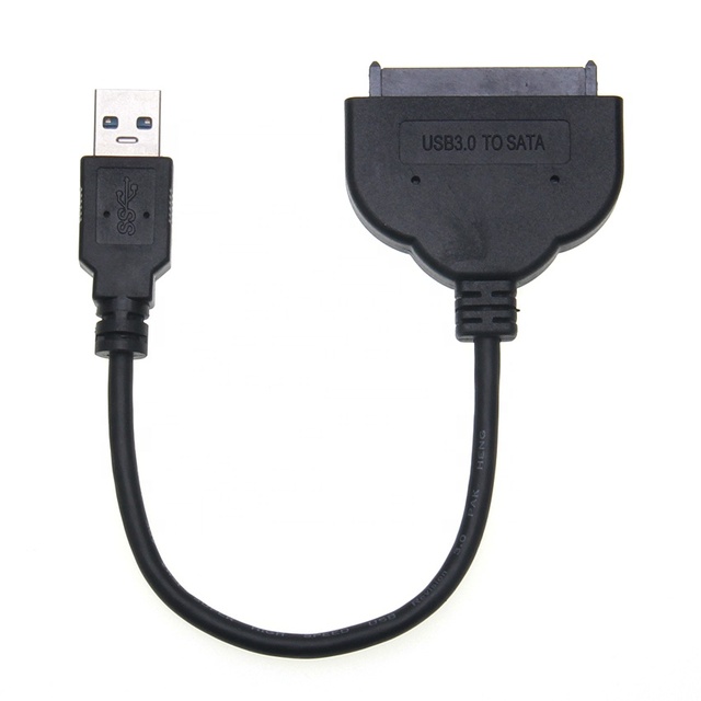 Black USB 3.0 to SATA III External Hard Drive Adapter Cable SATA 22PIN USB Cable for 2.5 Inch SSD HDD