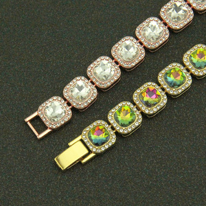 Nueva Pulsera de Cadena de Aleación con Diseño Cuadrado Innovador y Pedrería de Colores, Múltiples Modelos, Decoración de Mano para Hombre, Joyería de Moda - Product Image 5