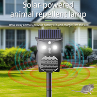 Répulsif Solaire Ultrasonique d'Extérieur pour Animaux Sauvages avec Lumière et Son, Fonctionnement Bimodal pour Jardin