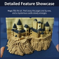Étui en acrylique 3D personnalisé Château de Hary Potter Papier d'art magique détachable Bloc-notes 3D Calendrier avec porte-stylo