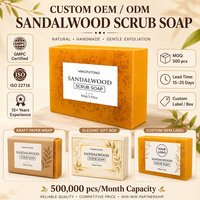 Jabón Exfoliante de Sándalo con Extracto de Sándalo y Aceite de Coco, Exfoliación Suave, Limpieza Profunda, Aroma Amaderado Cálido, OEM ODM 100g