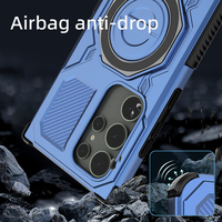 Coque arrière magnétique Armor pour Samsung M56 S24 Ultra S25 Plus S25 Edge S25 FE Coque de téléphone magnétique antichoc avec support d'anneau