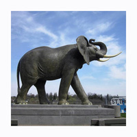 Moderne décor extérieur en métal sculpture animalière grandeur nature en laiton en laiton bronze éléphant sculpture statue prix