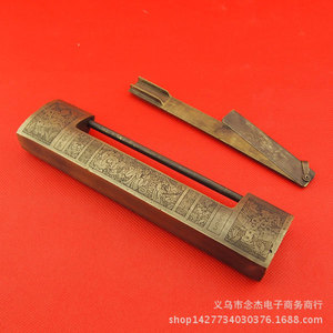 Candado de Bronce Fundido Estilo Antiguo, 18 cm de Largo, 11.5 cm de Espaciado, Cerradura Duradera para Muebles, Tipo Horizontal para Puerta - Product Image 3