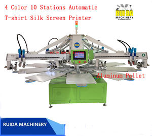 Máquina de Serigrafía Automática para Camisetas de 4 Colores y 10 Estaciones, <span class=keywords><strong>Venta</strong></span> Directa de Fábrica en China - Product Image 1