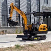Excavator Mini Kompak Hidrolik untuk Perataan Tanah dan Pemasangan Pipa, Excavator Crawler 2.2 Ton Mesin Penggali untuk Dijual