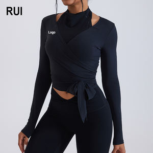 RUIQUWIN Vente en gros de hauts de sport légers sans couture pour femmes, ajustés, manches longues, séchage rapide, vêtements de yoga, course à pied, sport, salle de sport - Product Image 1