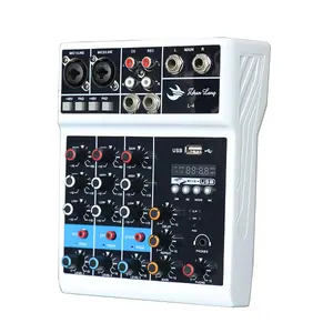 Mixer MINI L4 4 Channel, Mixer MINI 4 Channel dengan U Disk Player dengan Sound Card