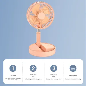 Ventilatore Elettrico Pieghevole Telescopico da Terra per Uso Domestico, Portatile, ad Alta Potenza, Ricaricabile, con Batteria a Lunga Durata, Mini USB (<span class=keywords><strong>Non</strong></span> USA) - Product Image 3