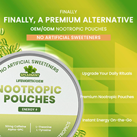LIFEWORTH Poudre Énergisante à la Caféine et aux Vitamines B en Sachet OEM ODM |   Complément alimentaire à dissolution rapide Focus |   Emballage en vrac pour marque privée