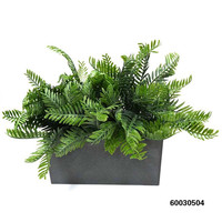 Petit Bonsaï Artificiel en Pot de 25 cm : Faux Taxus, Fougère, Cyprès, Lysimachia Sikokiana, Nephrolepis pour Mariage