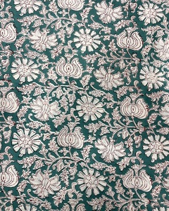 Tela de Algodón Ligera con Estampado Artesanal, Tela India Hecha a Mano con Diseño Floral para Confección de Vestidos para Niñas y Niños, Cortinas - Product Image 2