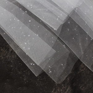 Brillant goutte d'eau haute transparence gaze <span class=keywords><strong>voile</strong></span> de mariée Double couche peigne à cheveux Photo chapeaux cristal voiles de mariage - Product Image 4