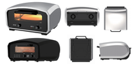 Horno Eléctrico para Pizza Anbolife, con Piedra para Hornear, 13 Pulgadas, Interior/Exterior, IPX4, Piedra Giratoria para Pizza, 90-430°C, 6 Modos de Cocción, de Sobremesa, OEM