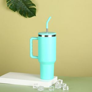 Gobelet isotherme de voyage pour voiture H3.0 avec poignée, 40 oz, couvercle, paille, antidérapant, conception personnalisée ODM OEM - Product Image 3