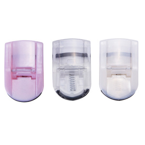 Wanmei Portable Mini Eyelash Curler Plastic Manual <b>Makeup</b> <b>Tool</b> Pink Transparent Milky White 6x4x14cm - Product Image 1