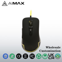 Mouse Gaming Optik Mini USB Berkabel 800-6400 Dpi Khusus Tangan Kanan dengan Lampu LED dan 6 Tombol untuk PC Desktop
