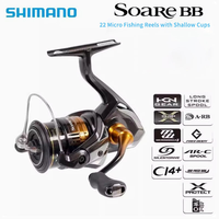 Moulinet spinning SHIMANO 22 Soare BB C2000SSPG 2000SSHG, frein max 3KG, 5+1 roulements à billes, moulinets de pêche micro avec bobines peu profondes