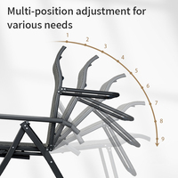 Fauteuils pliants de bureau en gros, inclinables, réglables, avec repose-pieds rétractable, pour la pause déjeuner en extérieur