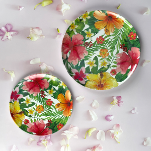 Bestwares الصيف نمط زهرة استوائية يوصي وعاء تقديم البلاستيك كوب أواني الطعام الميلامين - Product Image 3
