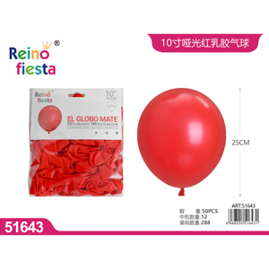 Ingrosso 50 Pezzi Palloncini Rossi Opachi da 10 Pollici per Decorazioni - Product Image 1