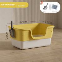 Bac à litière pour chat en PP écologique, conception anti-éclaboussures à couche épaisse, clôture surélevée, nettoyage facile, 65L extra-large