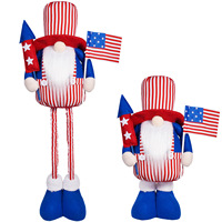 Gnome télescopique de 75 cm pour la fête de l'Indépendance des États-Unis, poupée patriotique sans visage du 4 juillet, gnome américain avec drapeau américain, décoration de fête