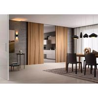 Puertas correderas de madera maciza de diseño moderno, paneles de listón de partición de madera Interior de nuevo lanzamiento para apertura Manual de dormitorio