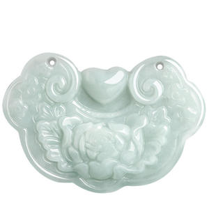 Colgante de Jadeíta Natural de Myanmar con Patrón Auspicioso Ruyi, Diseño Original, Estilo Chino, Regalo con Certificado de Tasación HJ85 - Product Image 5