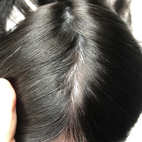 Vorrat 7 x 9 super-dünne haut-injektions-toupet chinesische kopfhaut remy echthaar natürliche schwarze farbe injizierte PU-basis topper für frauen
