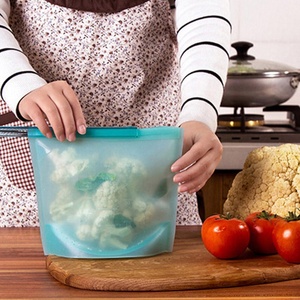Food Grade Reusable BPA Free Dishwasher Safe Freezer Bag Silicone Food Storage Bag Set For Food