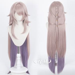ND <span class=keywords><strong>Herta</strong></span> Cosplay pelucas Honkai Star Rail juego fibra de alta temperatura resistente al calor sintético Comic Con Coser recto marrón claro - Product Image 1